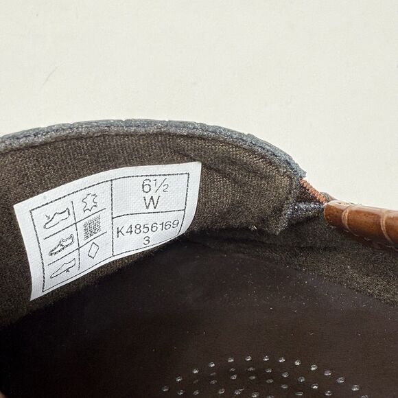 SAS Joy Loafers Womens 6.5 W Wide Brown Leather Croc Slip On Casual Comfort USA - Picture 12 of 15